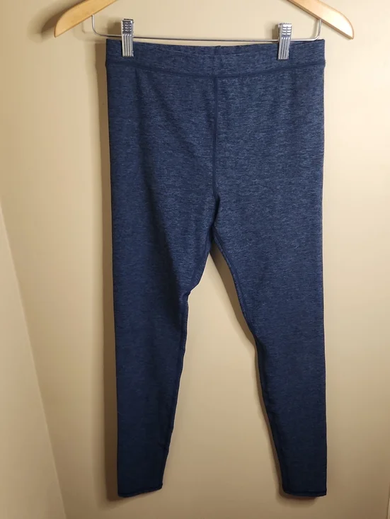 Alo Yoga Blue Heatherwd Leggings In Size M.