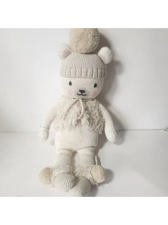 Stella Cuddle + Kind Polar Bear Knit Plush Doll‎ Cream Handmade Peru 13 Inch