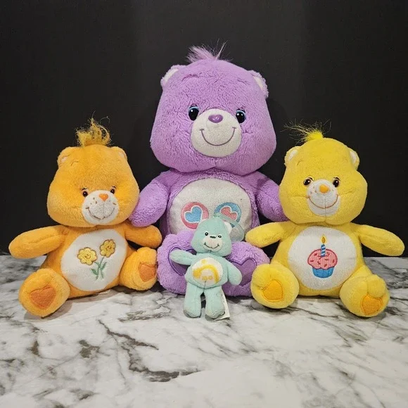 Care Bears Plush Lot‎ Of 4 Vintage 2000–2012 Includes Burger King Mini