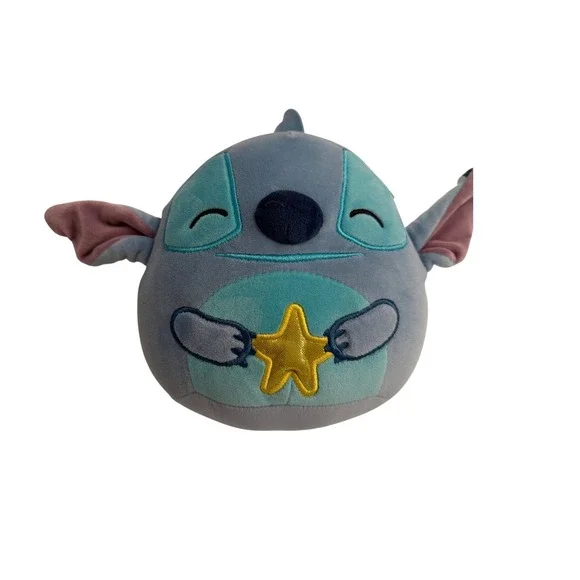 Disney Squishmallows‎ Stitch Plush Toy Stuffed Animal Blue Star Holding