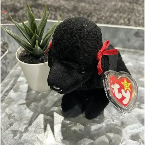 TY Beanie Baby Original GIGI‎ The Black Poodle Plush Mint Tag and Protector 1998