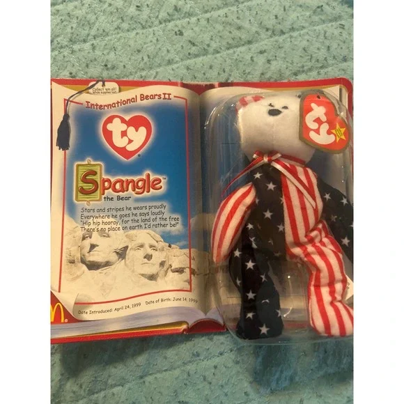 Ty Teenie Beanie Babies 2000 Spangle the‎ Bear International Bears II McDonalds
