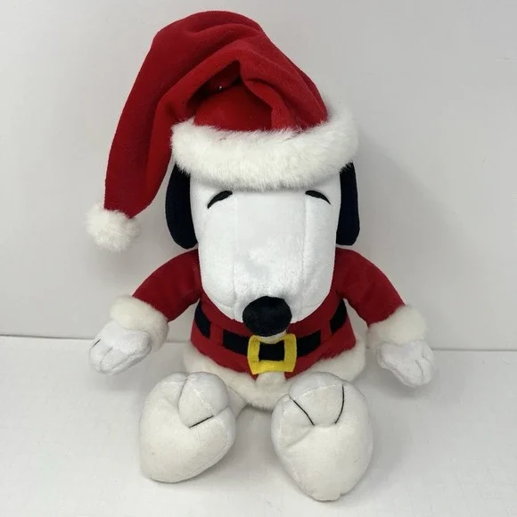 Snoopy Santa Plush Peanuts Hallmark Christmas Dog Cute Stuffed Toy 14 Inch