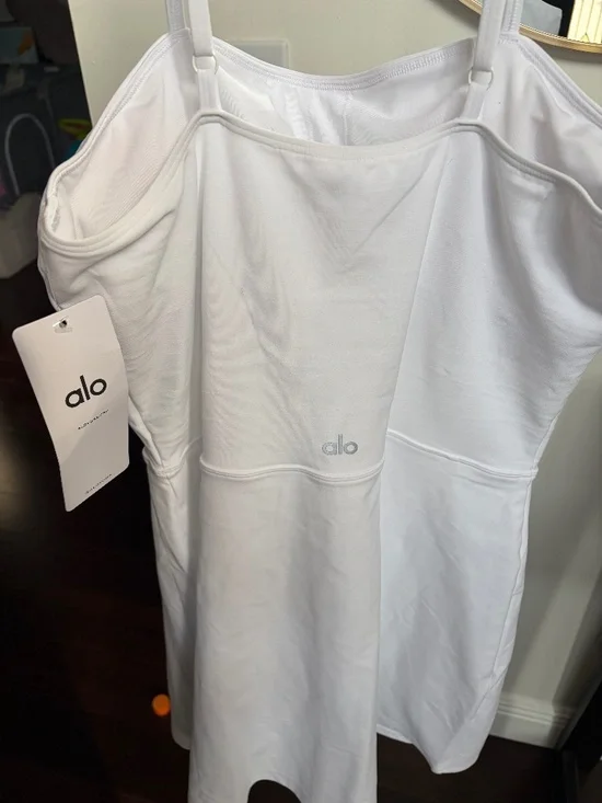 Alo soft court side tennis dress white L