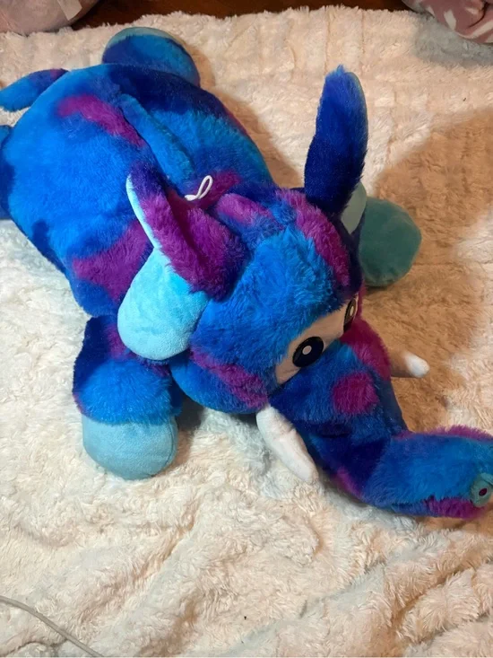 Plush Blue & Purple Elephant Stuffed Toy for Kids