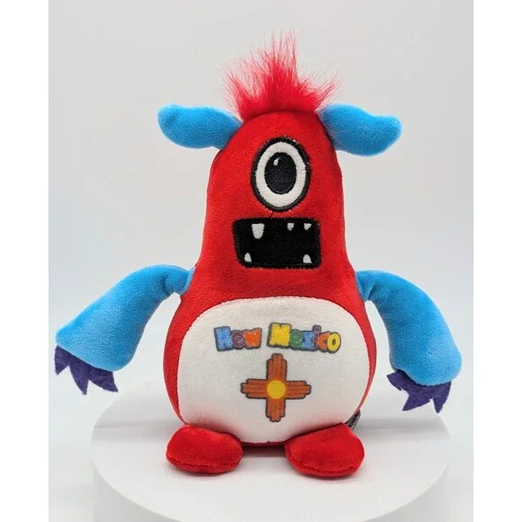Plushology Monster Plush Stuffed Animal New Mexico Red Blue Cyclops One Eye 6