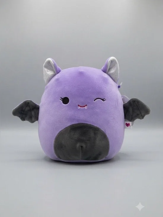 NWT Squishmallows Joldy Purple Bat Winking Halloween Plush 8