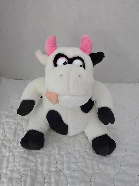Just For Laughs Animated Moo Mad Cow Plush Laughs Vibrates Y2K EUC 