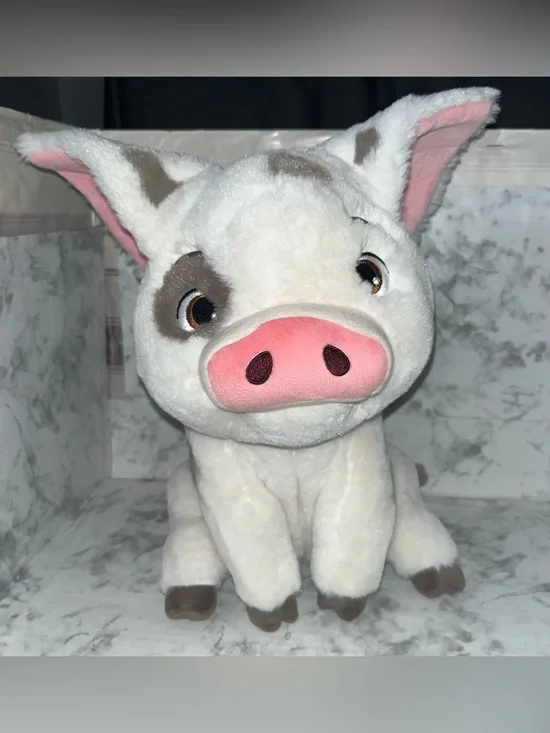 Disney Store Moana Pua Pig 13” Plush Stuffed Animal Sitting Doll Toy