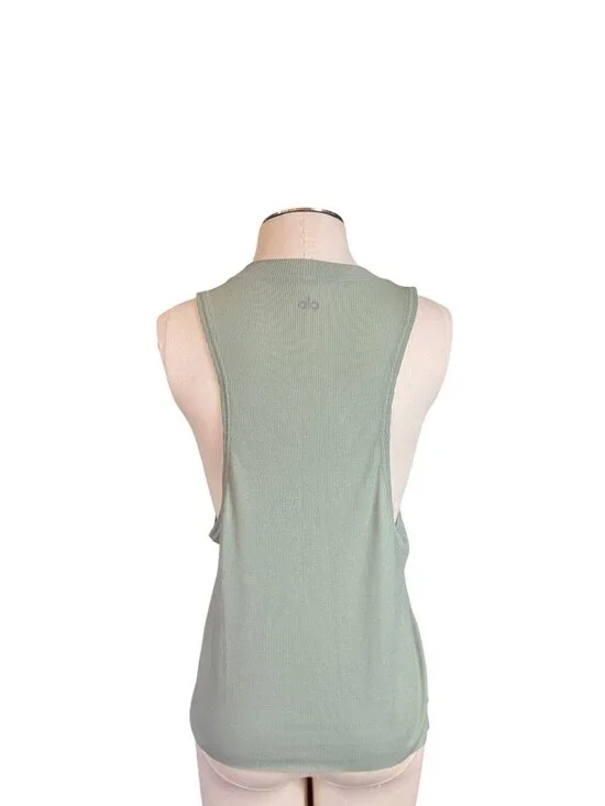 ALO ribbed sage green tank top Size Medium