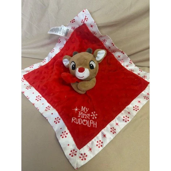 Rudolph Red-Nosed Reindeer My First Rudolph Baby Security Blanket Lovey H48476