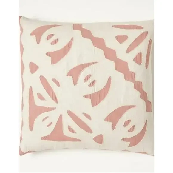 West Elm Barcela Reverse Applique Pillow Cover 20” X 20” Misty Rose NEW‎ Buttons