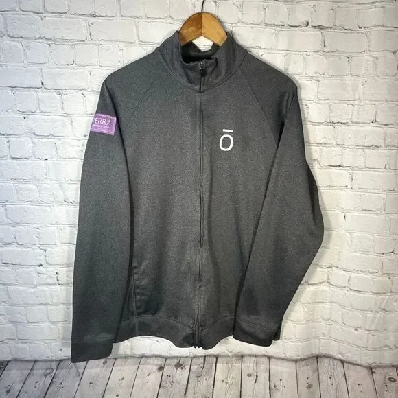Alo Yoga Jacket Womens Large Full Zip‎ Gray DoTerra Patch Run Sports