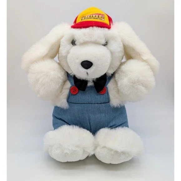 Pilot Gas Plush White Dog Attendant Overalls Coveralls Stuffed Animal 12