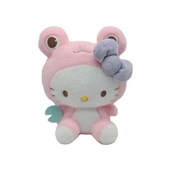 Sanrio Hello Kitty Plush in Pink Frog Costume Stuffed Animal Fuzzy 2024 11