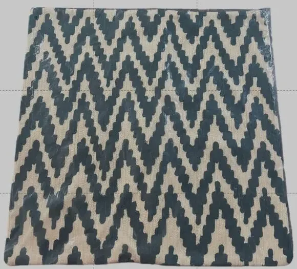 West Elm Green Organic Chevron Grey Patterned Pillow Cover