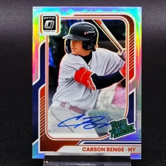 Carson Benge Optic Signature Auto Holo Prizm RC New York Mets Top Prospect