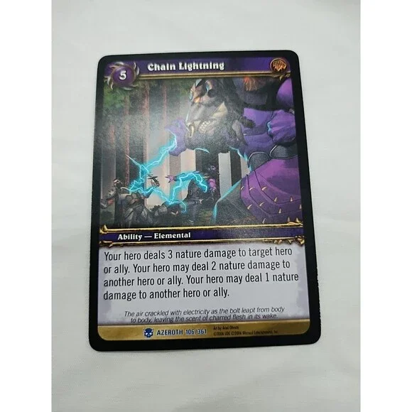 Chain Lightning Wow TCG Azeroth Rare 106/361