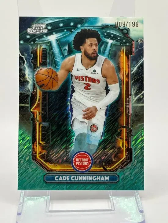 2025-26 Topps Cosmic Chrome Cade Cunningham Extraterrestrial Talent Aqua /199 SP