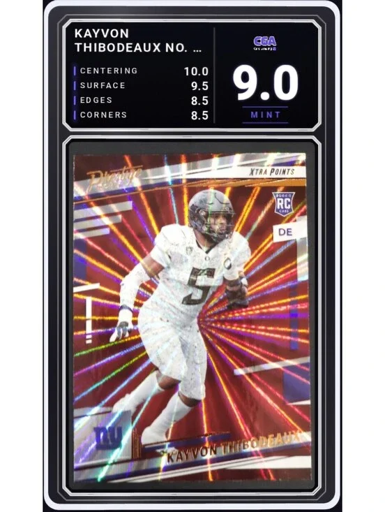 2022 Prestige Xtra Points Sunburst #311 Kayvon Thibodeaux RC -CGA 9.0 Dig. Grade