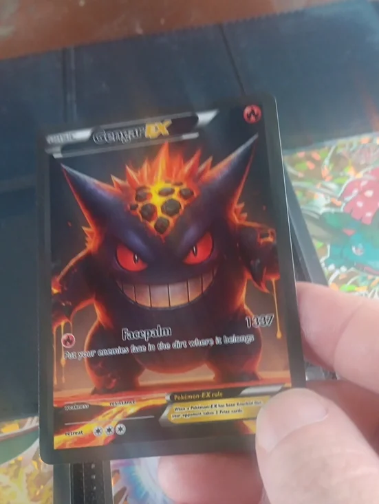 Gengar EX Holographic Pokémon Card - Black & Red