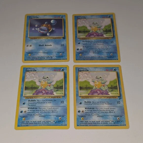 Pokemon Squirtle Card Lot Team Rocket 68/82 Base Set 2 93/130 Legendary 95/110