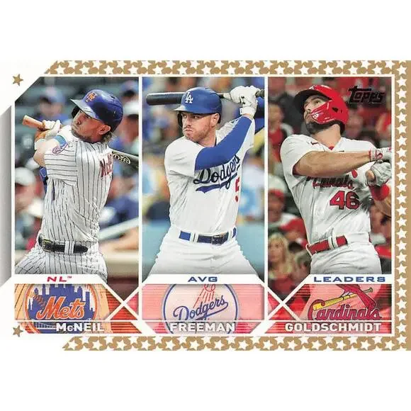 2023 Topps #43 (Jeff McNeil / Freddie Freeman / Paul Goldschmidt) Gold Star