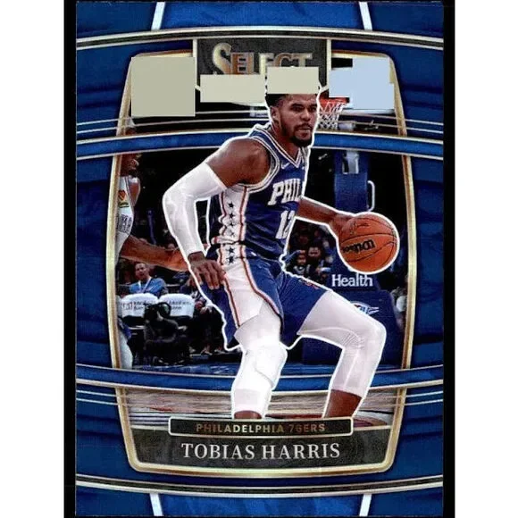2021-22 Panini Select Tobias Harris Blue Prizm #16 Philadelphia 76ers