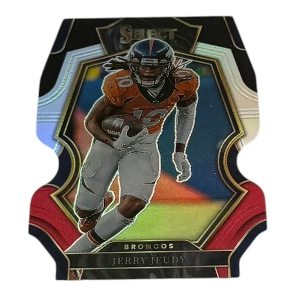 2022 Panini Select Jerry Jeudy Premier Level Prizm Die-Cut Card 132 Broncos NFL