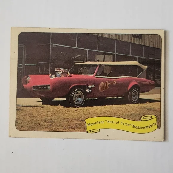 Vintage 1974 Fleer Movieland Hall of Fame Sticker - 1966 Monkeemobile