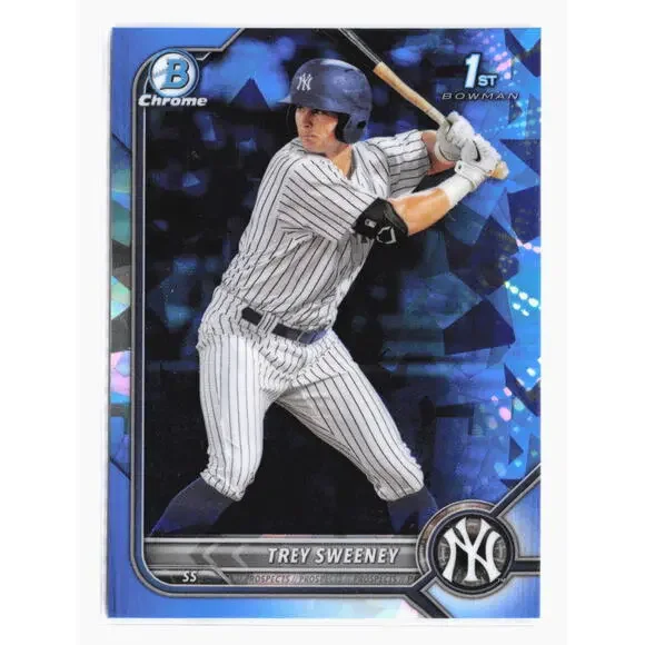 2022 Bowman Chrome Sapphire Trey Sweeney 1st Bowman BCP-137 New York Yankees