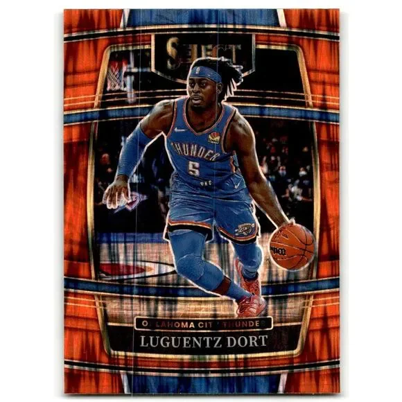 2021-22 Panini Select Luguentz Dort Orange Flash Prizms 2 Oklahoma City Thunder