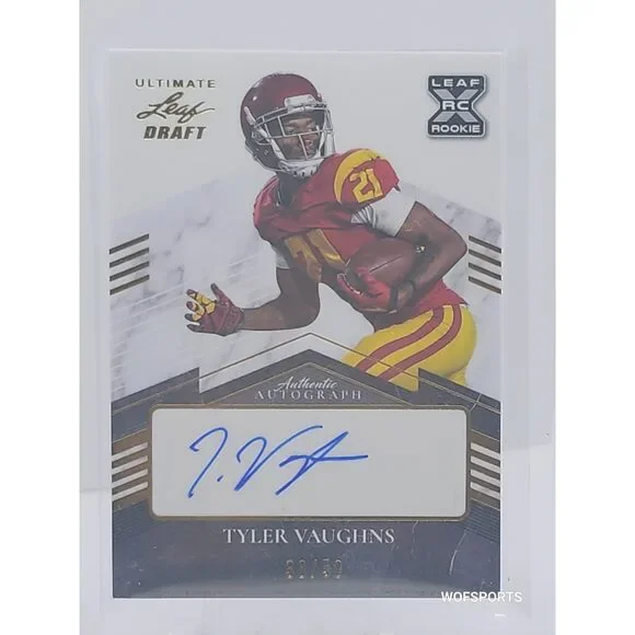 2021 Leaf Ultimate Draft #BA-TV1 Tyler Vaughns Gold Rookie Auto 38/50 Indianapo