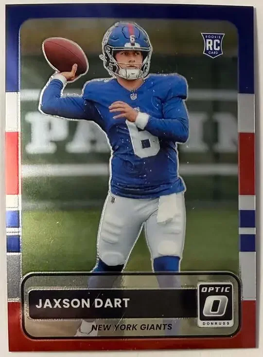 Jaxson Dart 2025 Panini Donruss Optic New York Giants Rookie Card Retro