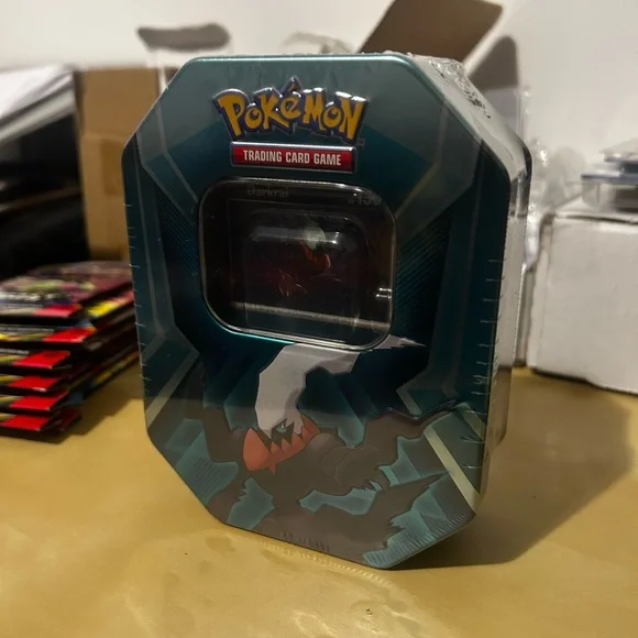 Pokemon Darkrai Teal Blue Tin with 3 booster pack within‎