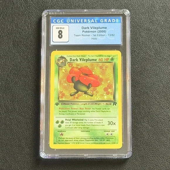 Pokémon Dark Vileplume 1st Ed. Holo 13/82 CGC 8 TCG 2000 Team Rocket WotC Vtg
