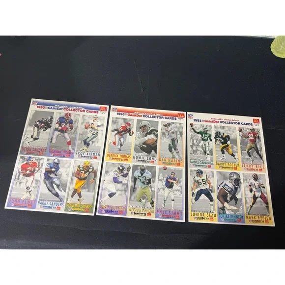 McDonalds NFL GameDay Collector Cards 1993 Uncut Sheets‎ Set A B C  Hall of Fame