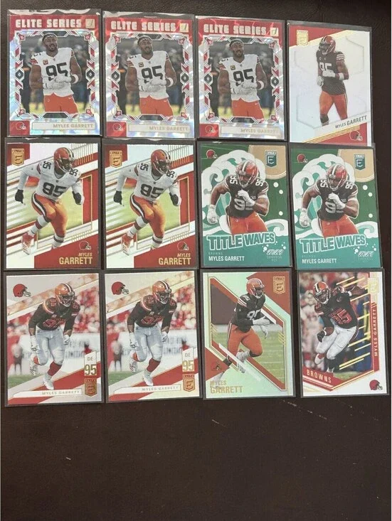 Myles Garrett Panini Elite Football Collection 12 NFL Browns Lot Title Waves +