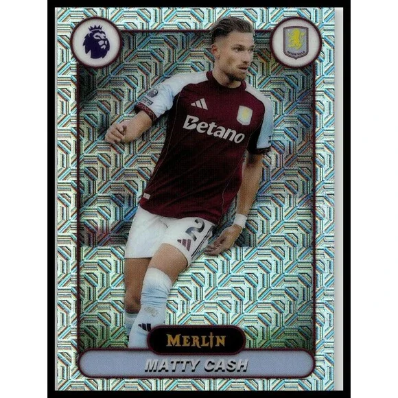 2026 Merlin Premier League Matty Cash #28 Aston Villa Mojo Refractor