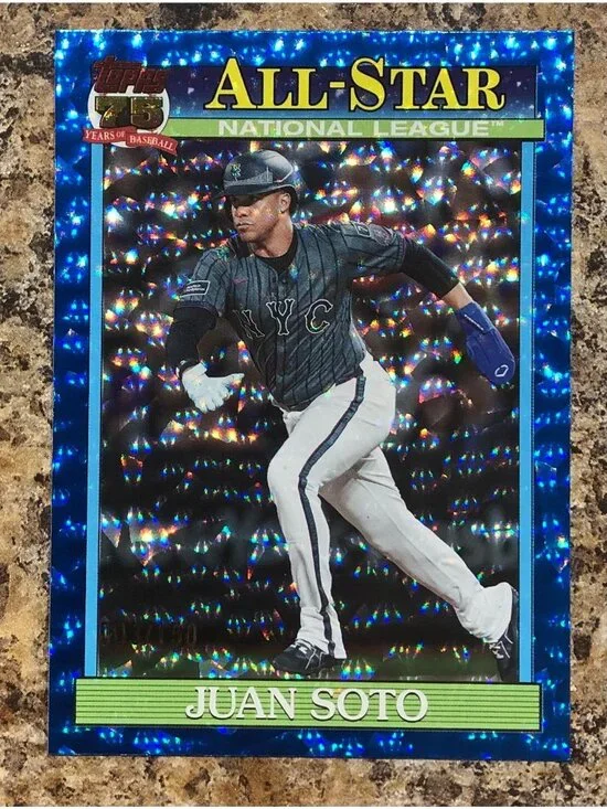 2026 Topps Juan Soto 91 All Star Blue Crackle Foil SP /150