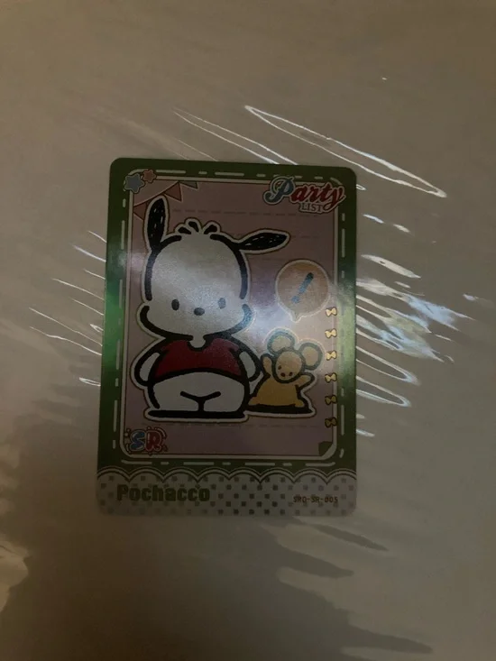 Sanrio Pochacco Trading Card - Green, Pink, Red