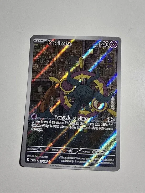Pokemon Dhelmise 091/084 Illustration Rare Pitch Black  TCG NM Pack Fresh Holo