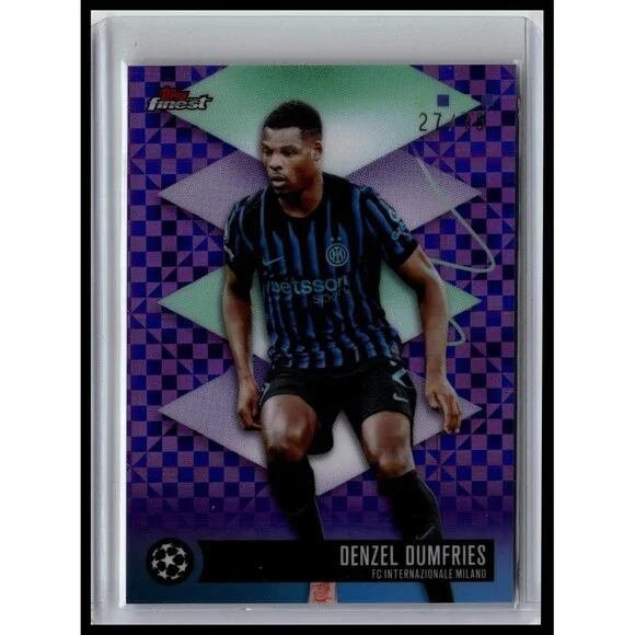 2026 Topps Finest UEFA #462 Denzel Dumfries FC Internazional Purple /75
