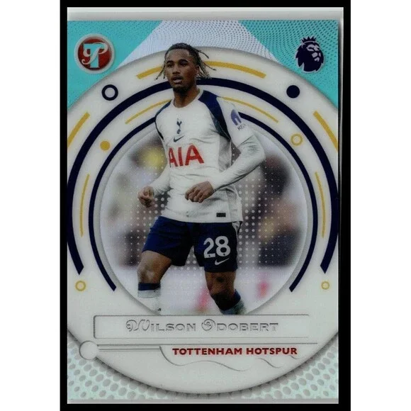 2025-26 Topps Pristine PL Soccer #179 Wilson Odobert, Tottenham Hotspur Aqua