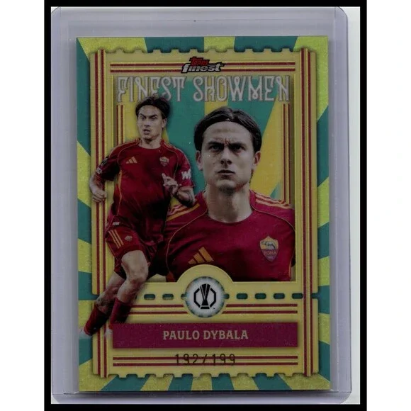 2025-26 Finest UEFA Paulo Dybala #FS-20 Roma Finest Showmen Aqua Refractor #/199