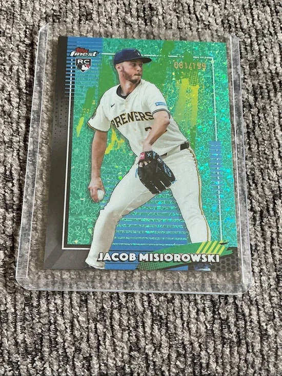 Topps Jacob Misiorowski Brewers Aqua and Black Card 81/199