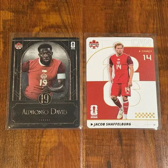 2 x 2026 Panini Kayou FIFA World Cup Jacob Shaffelburg Alphonso Davies /199 Lot