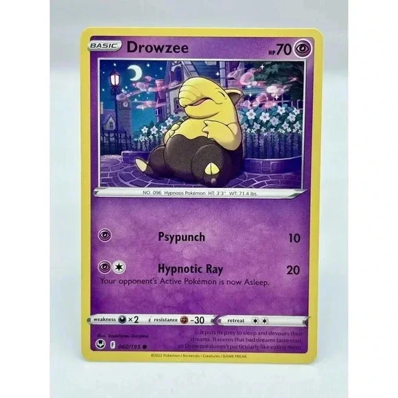 Drowzee 060/195 Sword & Shield:Silver Tempest Non-Holo Pokémon TCG Mint Unplayed