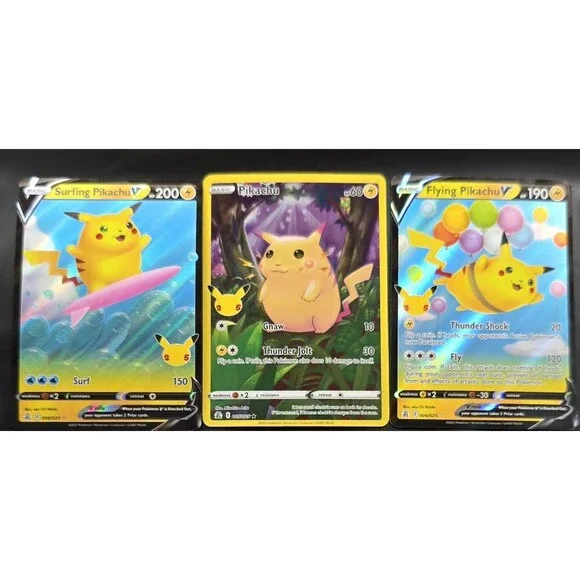 Pokémon TCG Pikachu Celebrations Lot Of 3