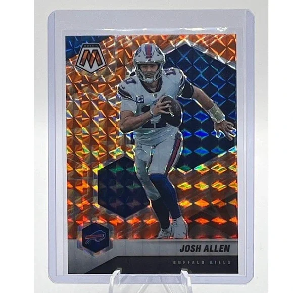Josh Allen Orange Fluorescent Mosaic 2021 Panini Mosaic 26 NFL Buffalo Bills